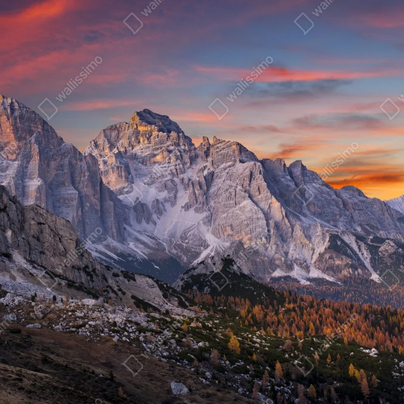 Fototapeta majestatyczny jesienny zachód w górach – Wallissimo® Fototapeta majestatyczny jesienny zachód w górach – Wallissimo®
