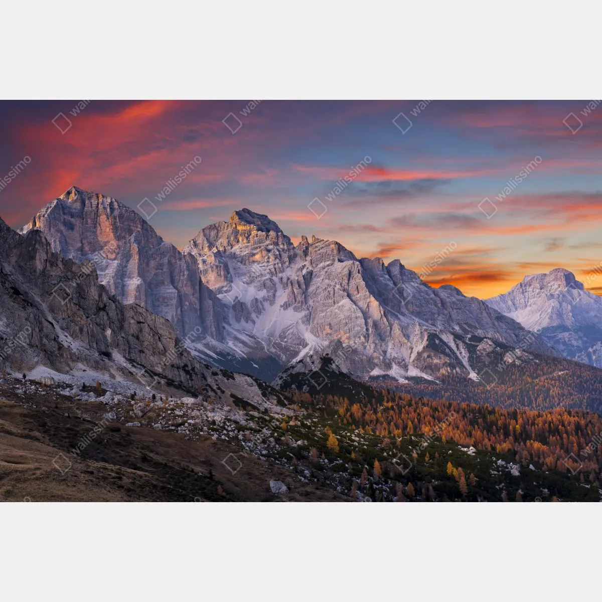 Fototapeta majestatyczny jesienny zachód w górach – Wallissimo® Fototapeta majestatyczny jesienny zachód w górach – Wallissimo®