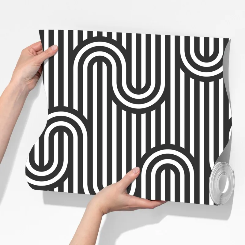 Fototapeta czarno-biały geometryczny wzór optyczny – Wallissimo® Fototapeta czarno-biały geometryczny wzór optyczny – Wallissimo®