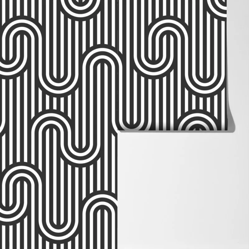 Fototapeta czarno-biały geometryczny wzór optyczny – Wallissimo® Fototapeta czarno-biały geometryczny wzór optyczny – Wallissimo®