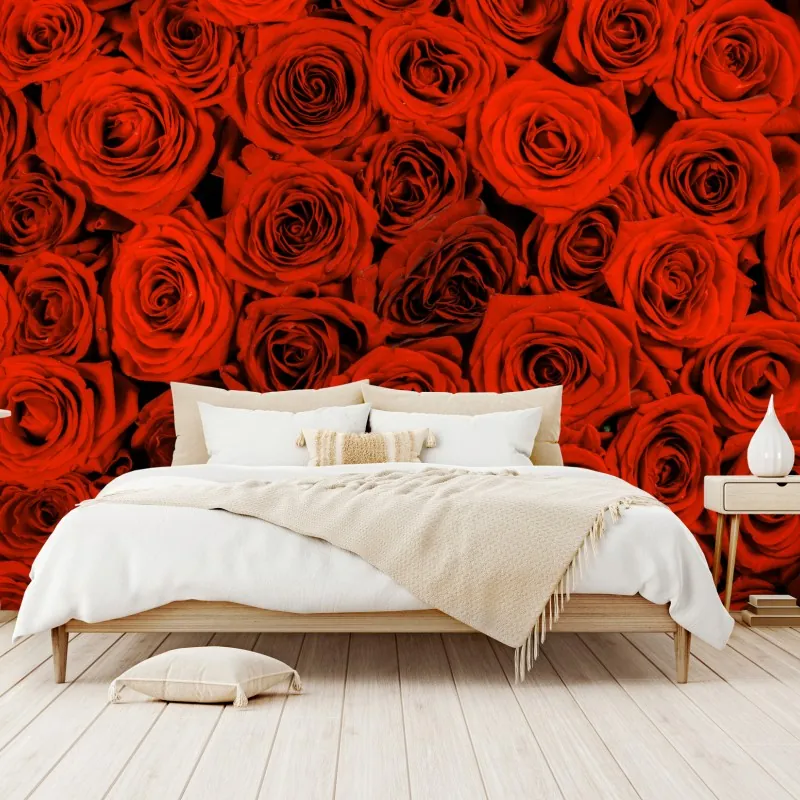 Fototapeta bujny bukiet czerwonych róż