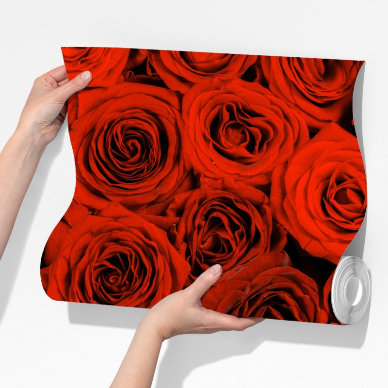 Fototapeta bujny bukiet czerwonych róż – Wallissimo® Fototapeta bujny bukiet czerwonych róż – Wallissimo®