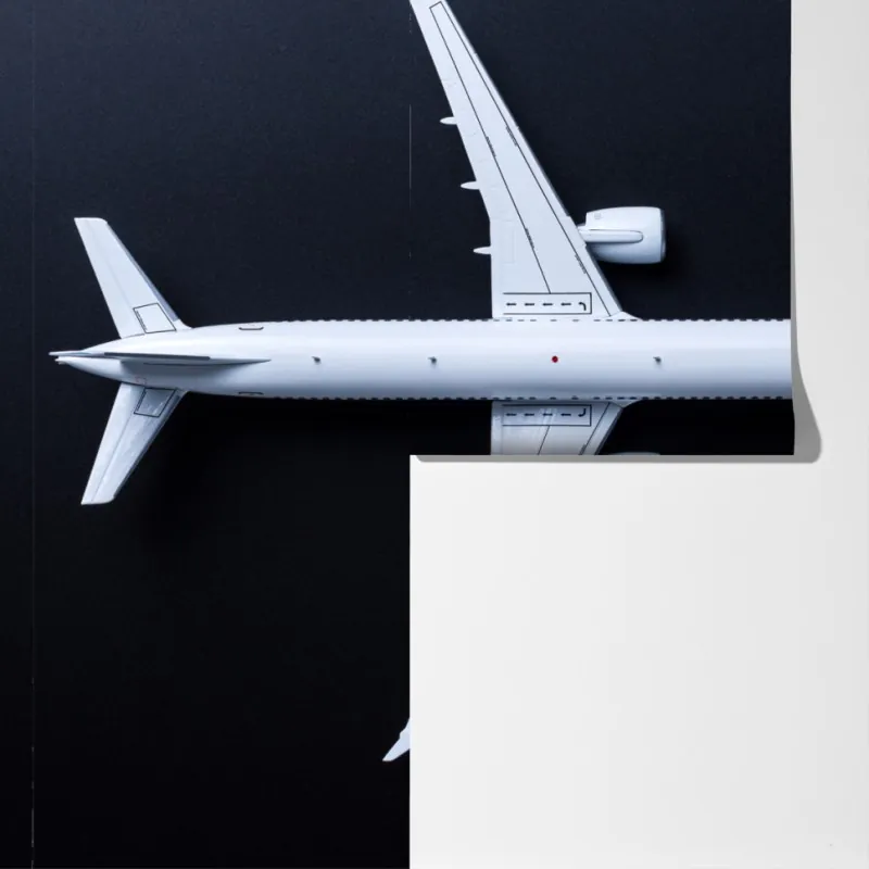 Fototapeta biały samolot widok z góry na czarnym tle – Wallissimo® Fototapeta biały samolot widok z góry na czarnym tle – Wallissimo®