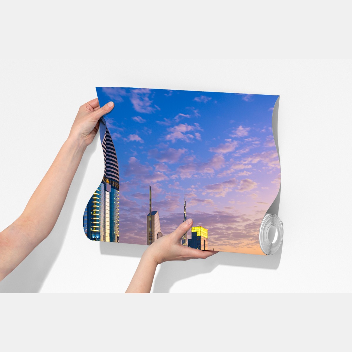 Fototapeta panorama Dubaju o zmierzchu – Wallissimo® Fototapeta panorama Dubaju o zmierzchu – Wallissimo®