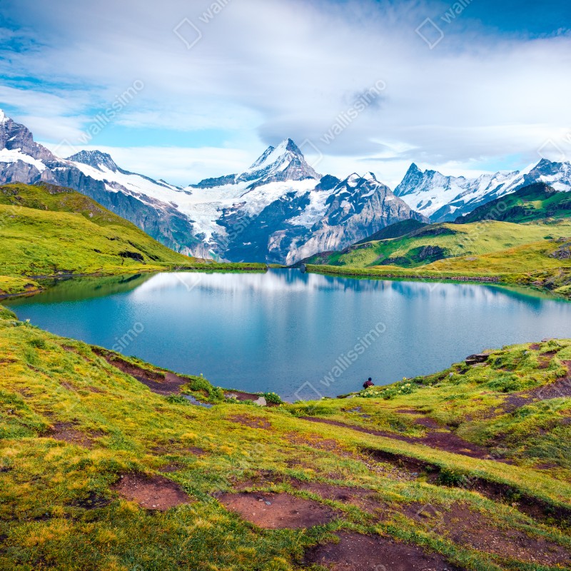 Fototapeta spokojny poranek nad Bachalpsee, Szwajcaria – Wallissimo® Fototapeta spokojny poranek nad Bachalpsee, Szwajcaria – Wallissimo®