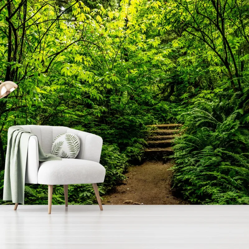 Fototapeta bujna leśna ścieżka – Wallissimo® Fototapeta bujna leśna ścieżka – Wallissimo®