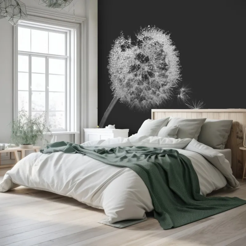 Fototapeta delikatny dmuchawiec w monochromie