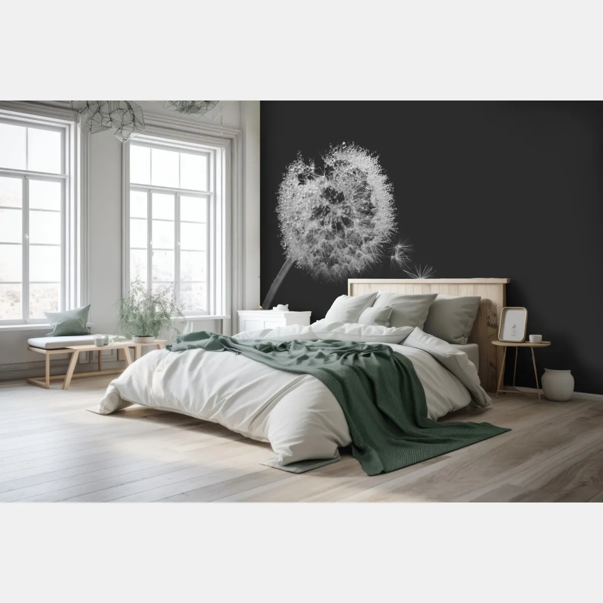 Fototapeta delikatny dmuchawiec w monochromie – Wallissimo® Fototapeta delikatny dmuchawiec w monochromie – Wallissimo®