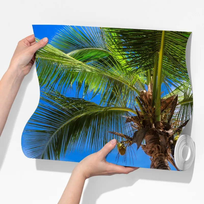 Fototapeta tropikalna plaża z palmą – Wallissimo® Fototapeta tropikalna plaża z palmą – Wallissimo®