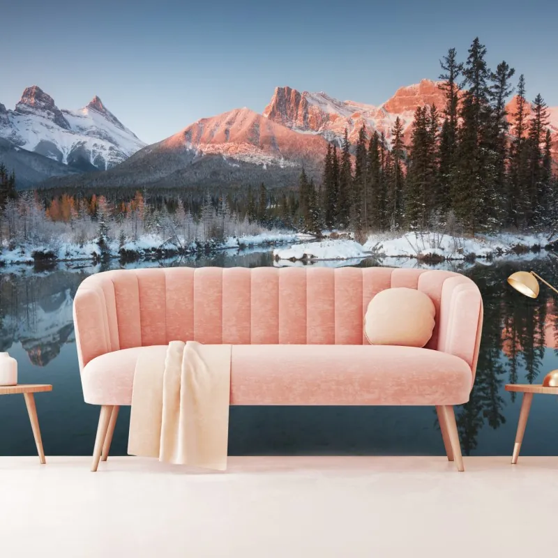 Fototapeta górskie odbicie w porannym blasku – Wallissimo® Fototapeta górskie odbicie w porannym blasku – Wallissimo®