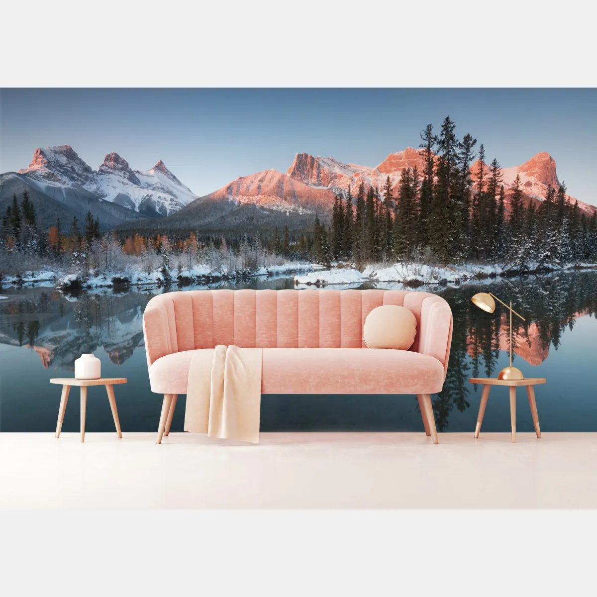 Fototapeta górskie odbicie w porannym blasku – Wallissimo® Fototapeta górskie odbicie w porannym blasku – Wallissimo®