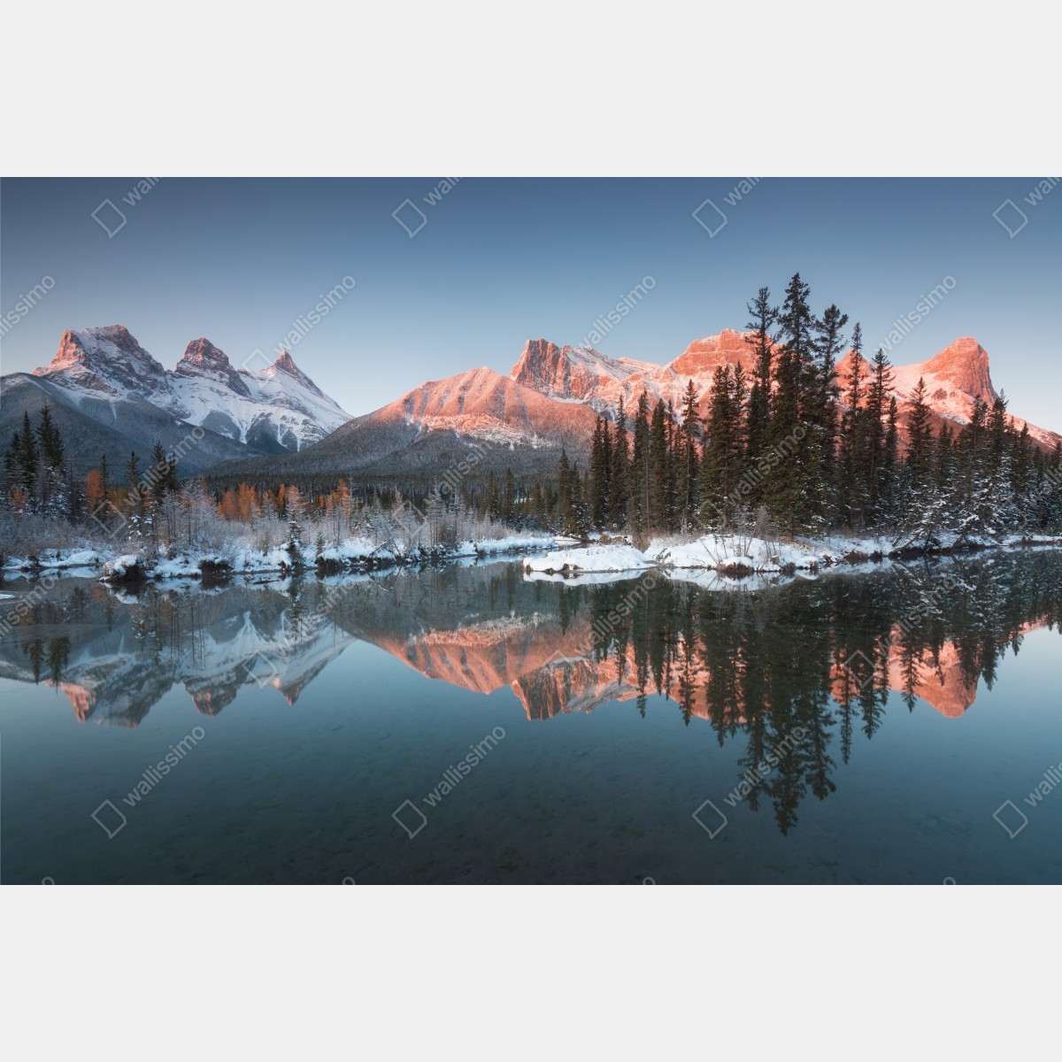 Fototapeta górskie odbicie w porannym blasku – Wallissimo® Fototapeta górskie odbicie w porannym blasku – Wallissimo®