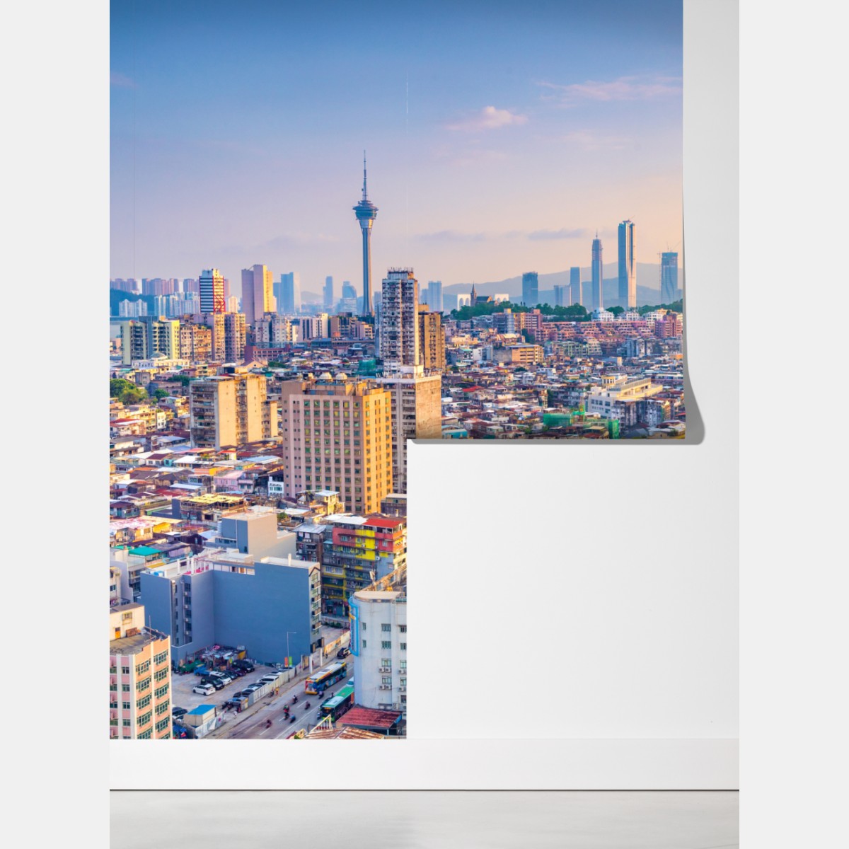 Fototapeta Macao panorama miasta o zachodzie słońca – Wallissimo® Fototapeta Macao panorama miasta o zachodzie słońca – Wallissimo®