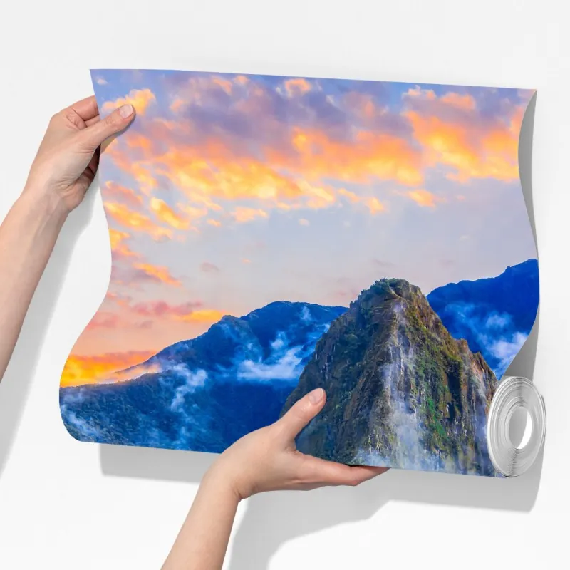 Fototapeta zachód słońca nad Machu Picchu starożytna Inkaska cytadela – Wallissimo® Fototapeta zachód słońca nad Machu Picchu starożytna Inkaska cytadela – Wallissimo®