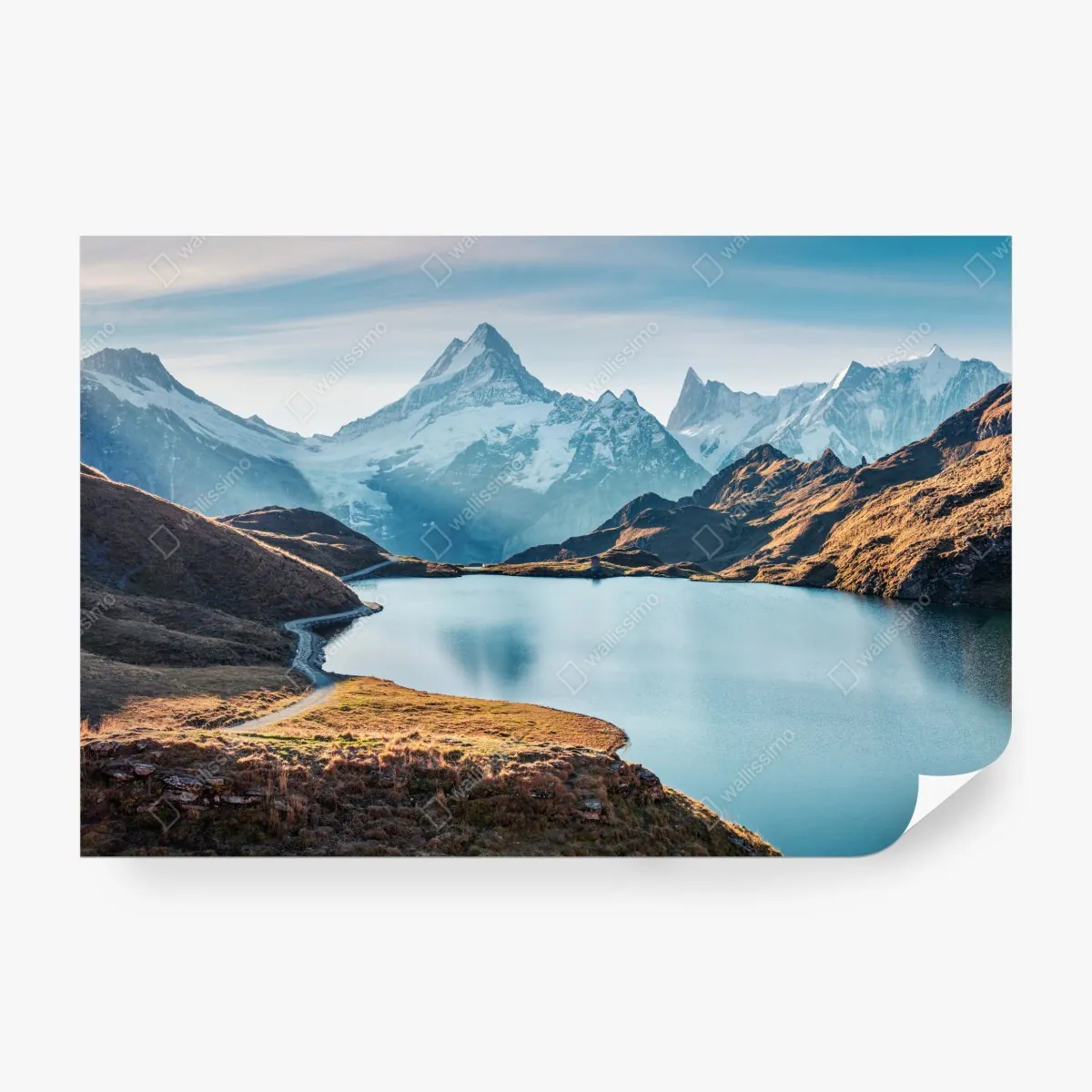Fototapeta wschód słońca nad Bachalpsee, Alpy Szwajcarskie – Wallissimo® Fototapeta wschód słońca nad Bachalpsee, Alpy Szwajcarskie – Wallissimo®