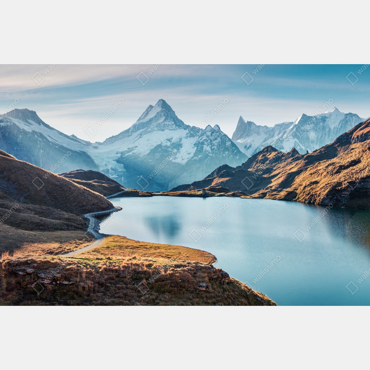 Fototapeta wschód słońca nad Bachalpsee, Alpy Szwajcarskie – Wallissimo® Fototapeta wschód słońca nad Bachalpsee, Alpy Szwajcarskie – Wallissimo®