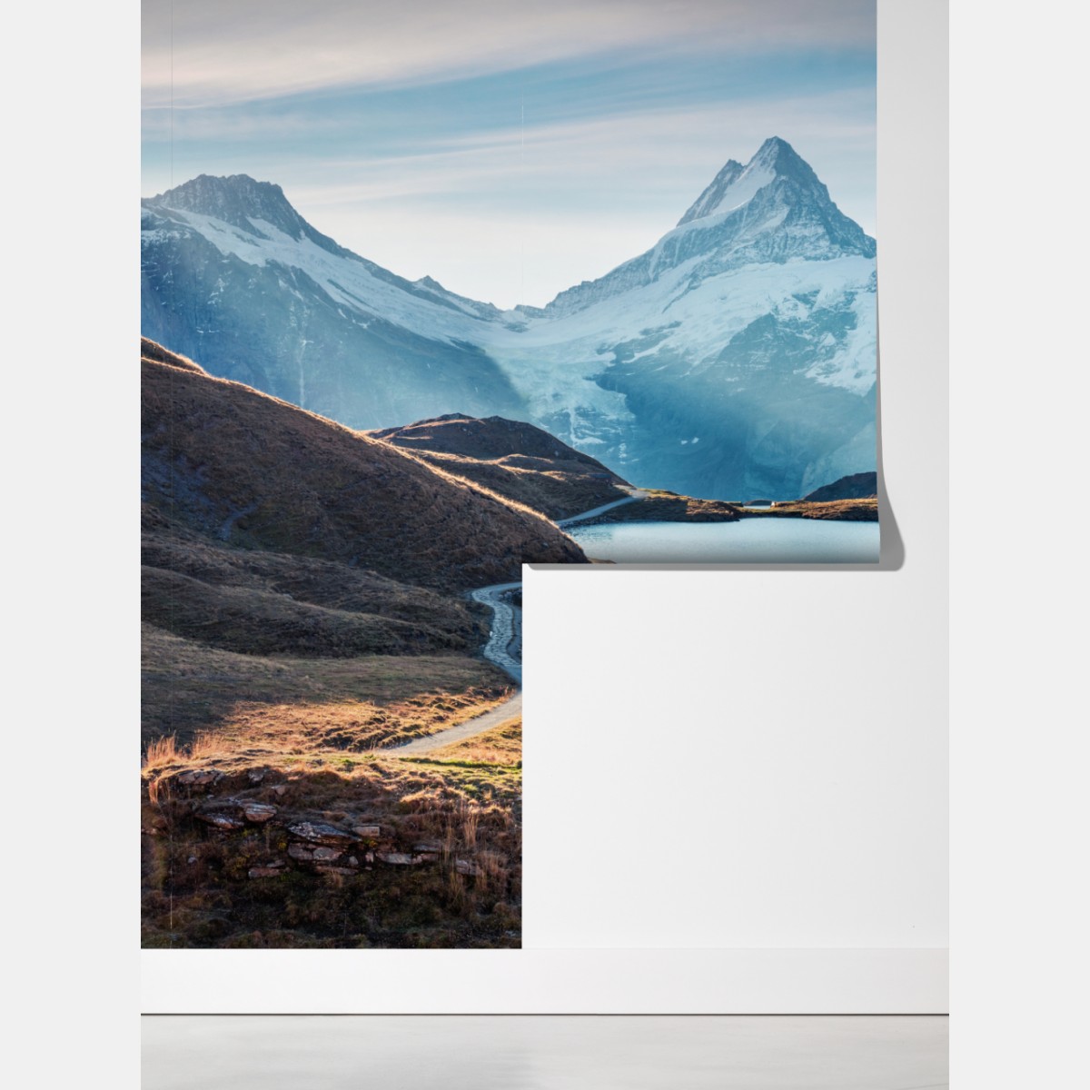 Fototapeta wschód słońca nad Bachalpsee, Alpy Szwajcarskie – Wallissimo® Fototapeta wschód słońca nad Bachalpsee, Alpy Szwajcarskie – Wallissimo®