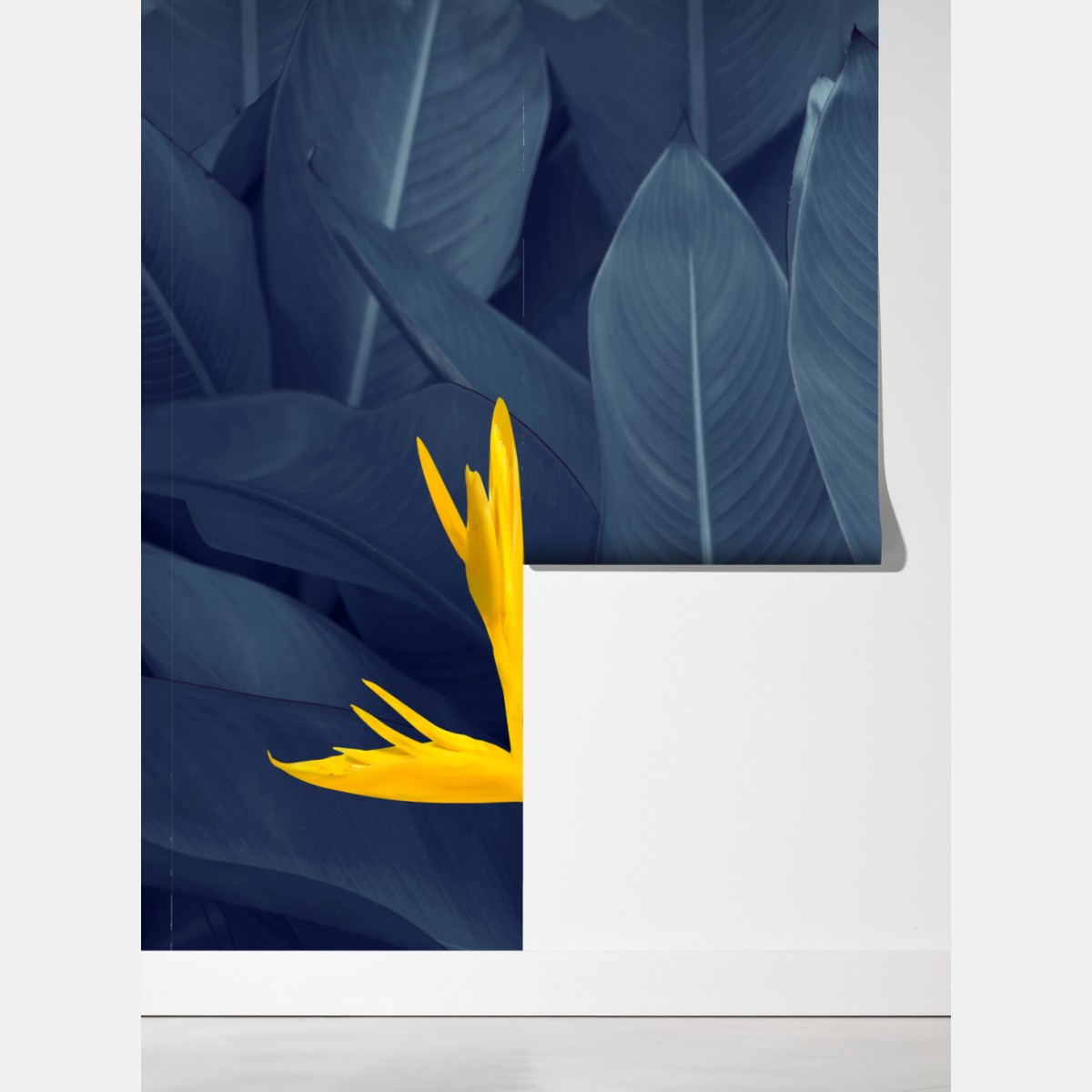 Fototapeta żółta strelicja na niebieskich liściach – Wallissimo® Fototapeta żółta strelicja na niebieskich liściach – Wallissimo®