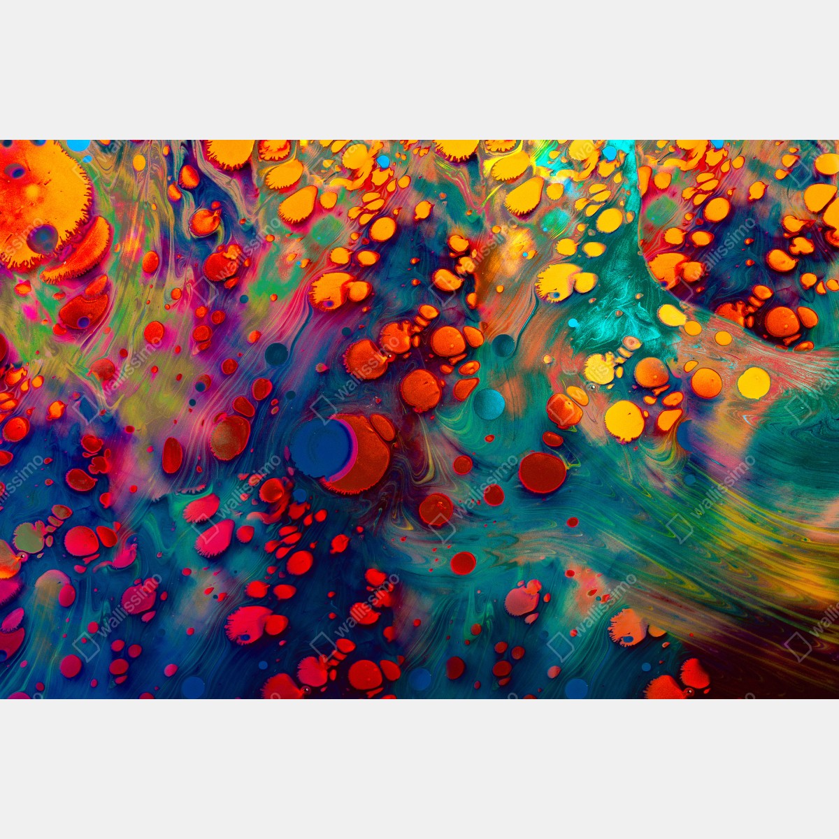 Fototapeta żywe turkusowo-pomarańczowe marmurkowe dzieło – Wallissimo® Fototapeta żywe turkusowo-pomarańczowe marmurkowe dzieło – Wallissimo®