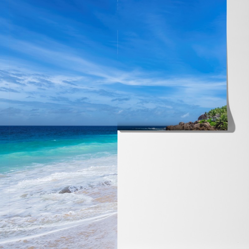 Fototapeta tropikalna plaża z palmami – Wallissimo® Fototapeta tropikalna plaża z palmami – Wallissimo®