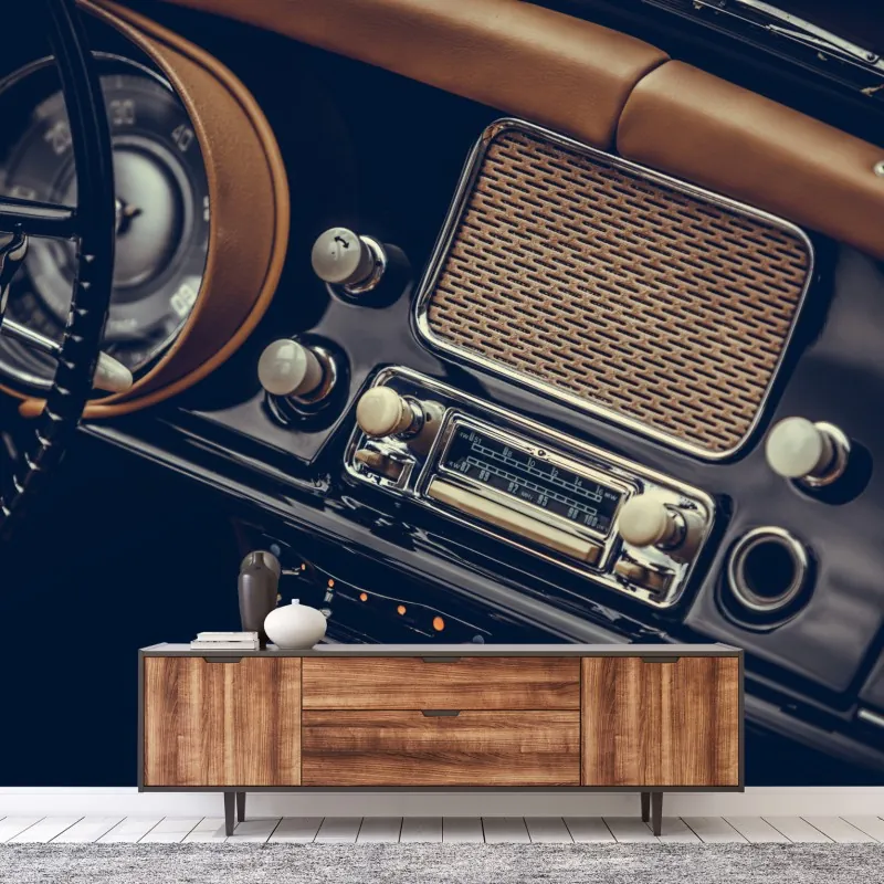 Fototapeta zabytkowa deska rozdzielcza samochodu