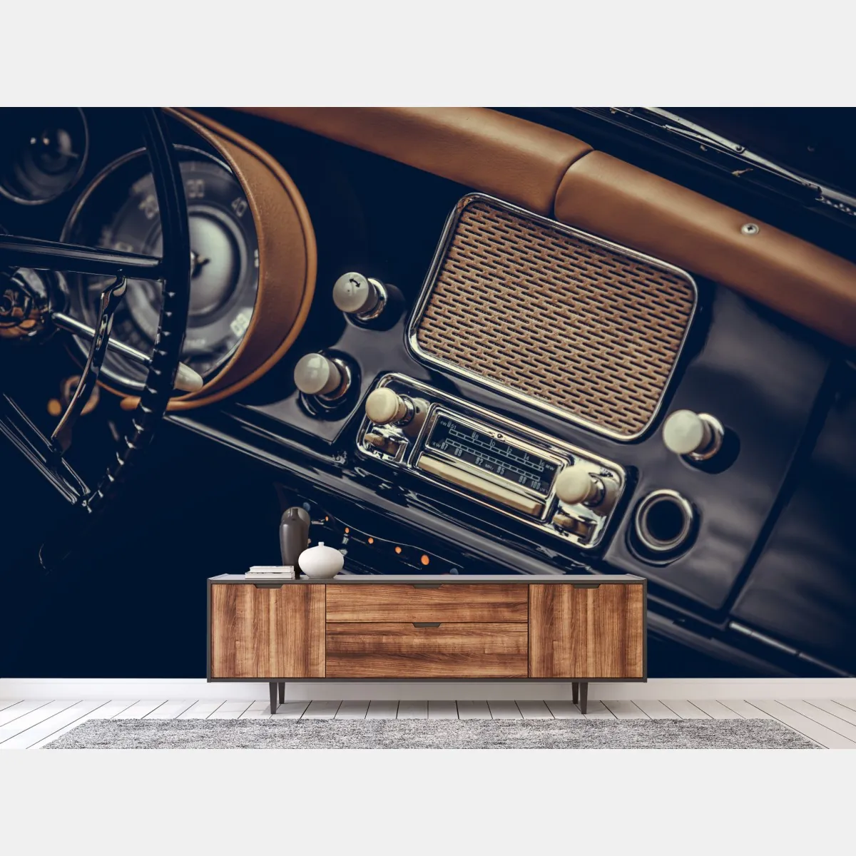 Fototapeta zabytkowa deska rozdzielcza samochodu – Wallissimo® Fototapeta zabytkowa deska rozdzielcza samochodu – Wallissimo®