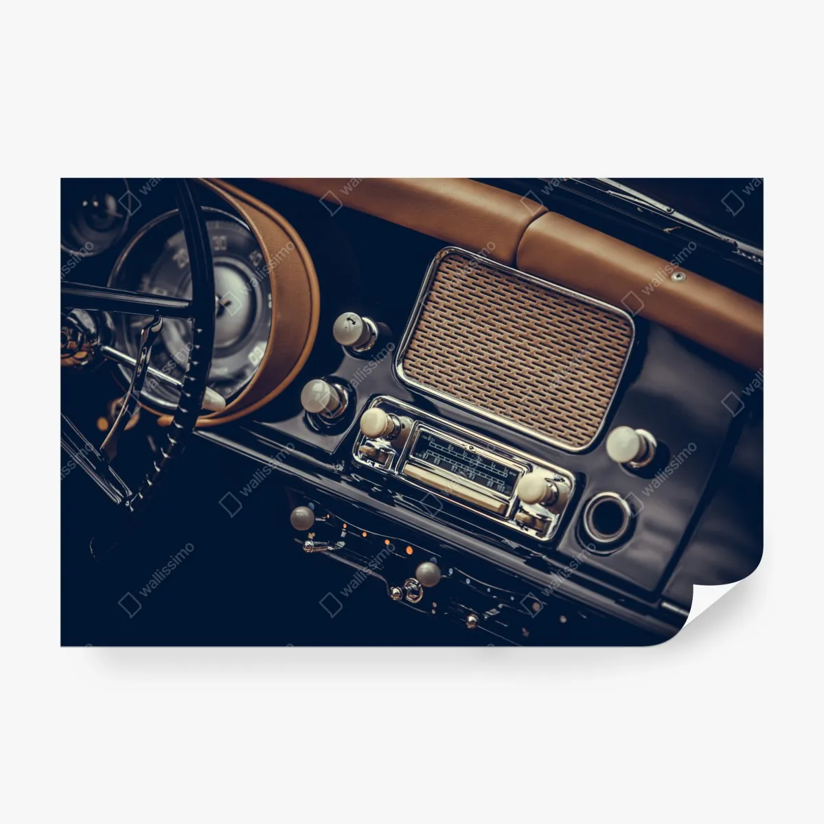 Fototapeta zabytkowa deska rozdzielcza samochodu – Wallissimo® Fototapeta zabytkowa deska rozdzielcza samochodu – Wallissimo®