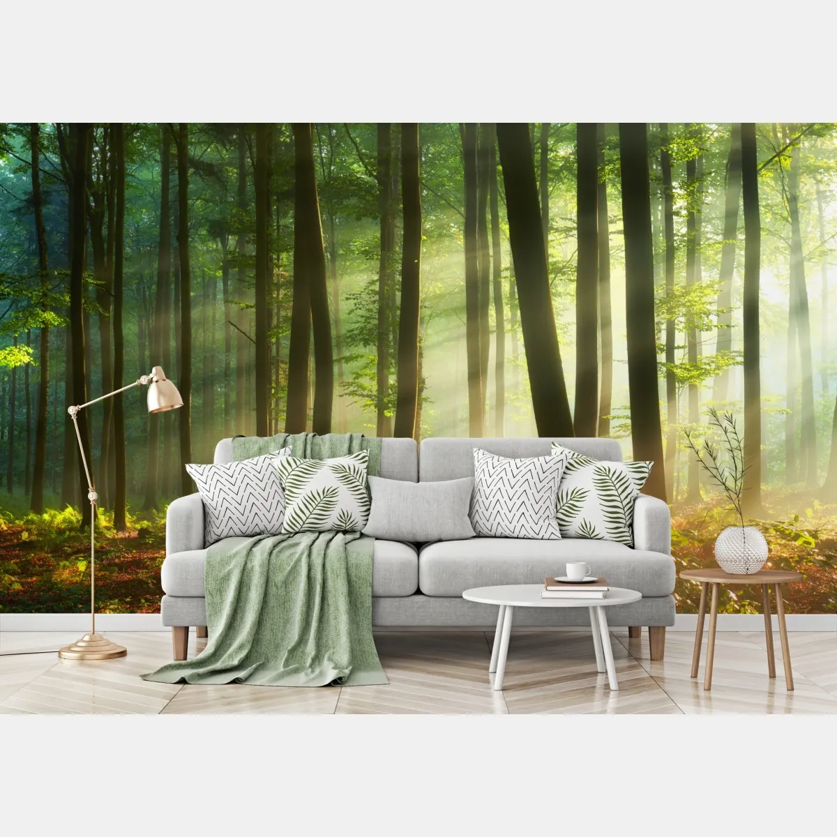 Fototapeta poranny las skąpany w słońcu – Wallissimo® Fototapeta poranny las skąpany w słońcu – Wallissimo®