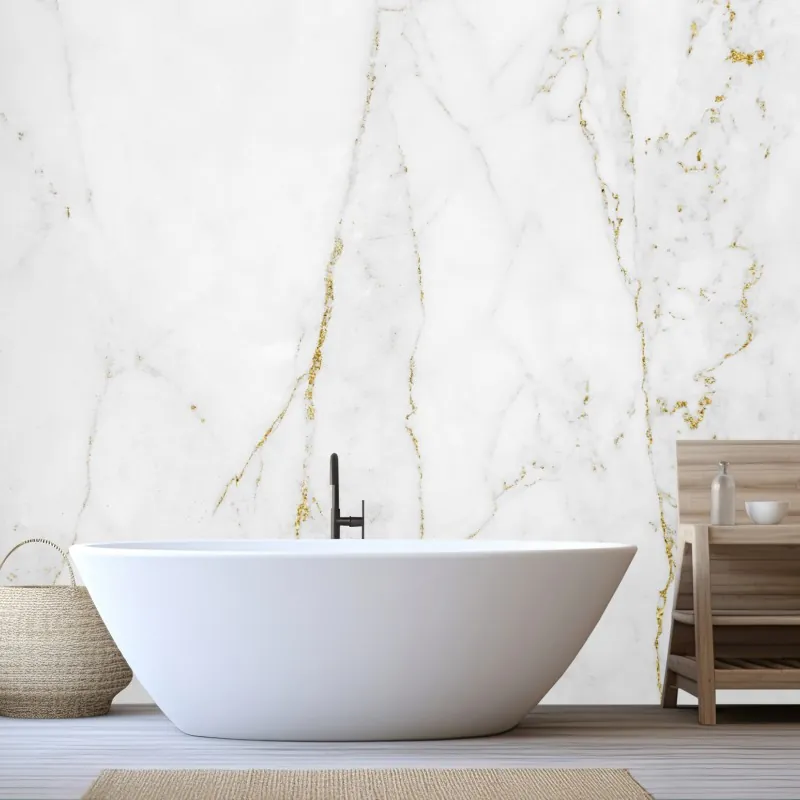Fototapeta biały marmur ze złotymi żyłkami