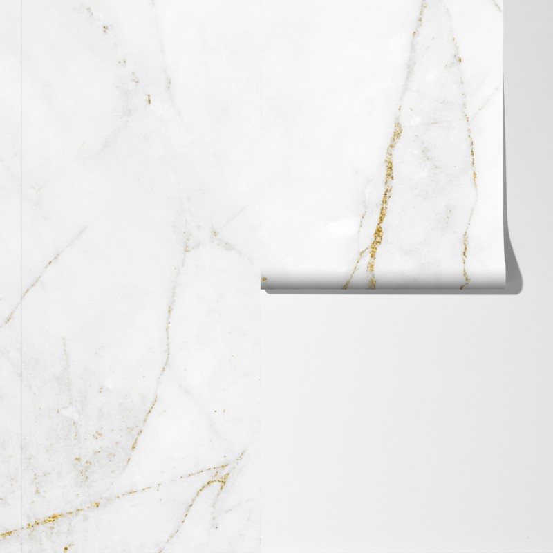 Fototapeta biały marmur ze złotymi żyłkami – Wallissimo® Fototapeta biały marmur ze złotymi żyłkami – Wallissimo®