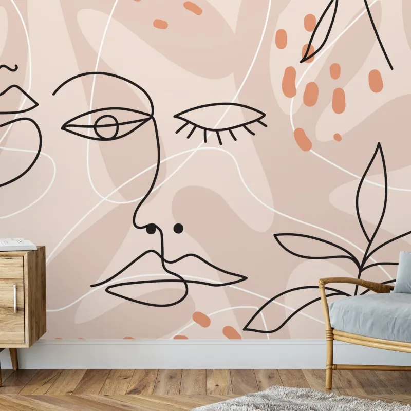 Fototapeta pastelowe szkice twarzy