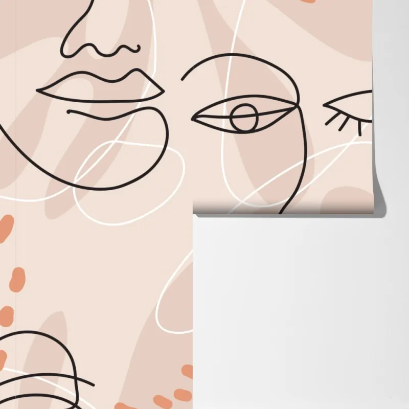 Fototapeta pastelowe szkice twarzy – Wallissimo® Fototapeta pastelowe szkice twarzy – Wallissimo®