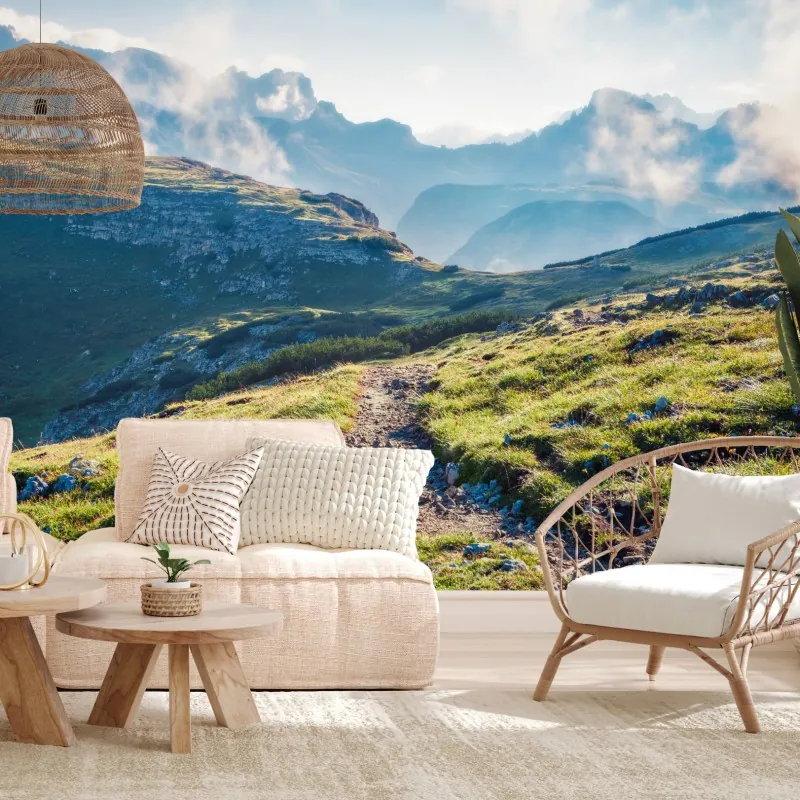 Fototapeta mglisty poranek na Monte Piana, Dolomity