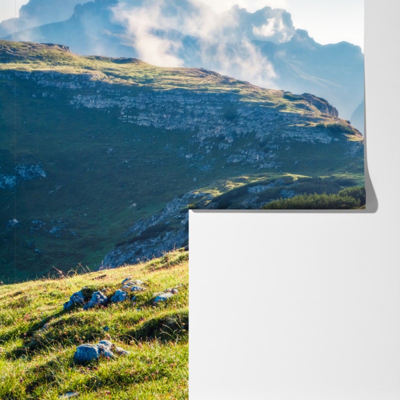 Fototapeta mglisty poranek na Monte Piana, Dolomity – Wallissimo® Fototapeta mglisty poranek na Monte Piana, Dolomity – Wallissimo®