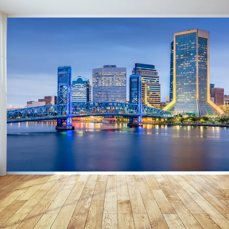 Fototapeta Jacksonville panorama miasta o zmierzchu