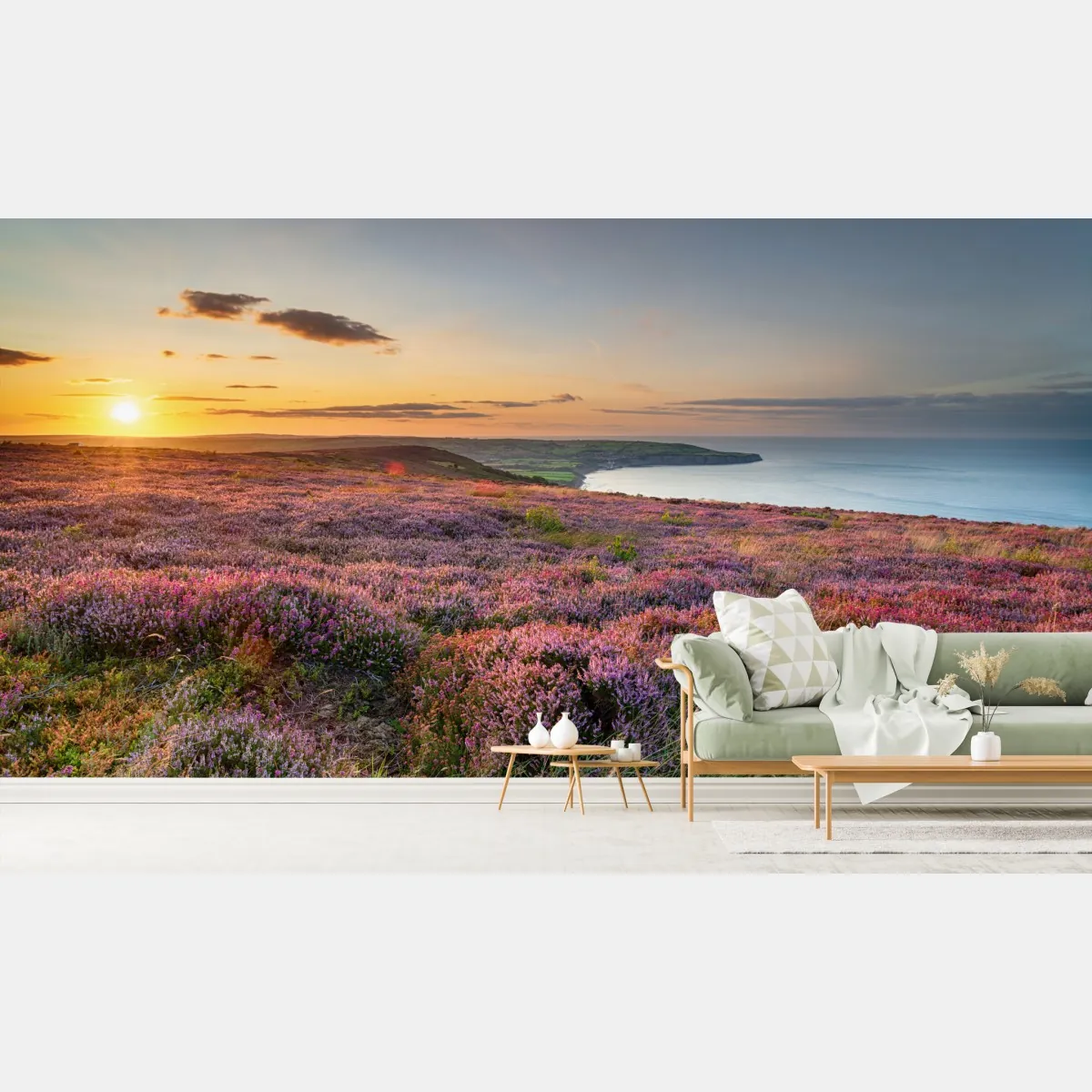 Fototapeta zachód słońca nad wrzosowiskiem na North York Moors – Wallissimo® Fototapeta zachód słońca nad wrzosowiskiem na North York Moors – Wallissimo®