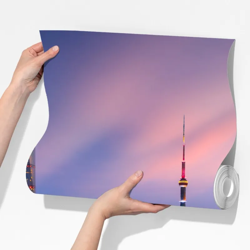 Fototapeta Szanghaj nocna panorama miasta – Wallissimo® Fototapeta Szanghaj nocna panorama miasta – Wallissimo®