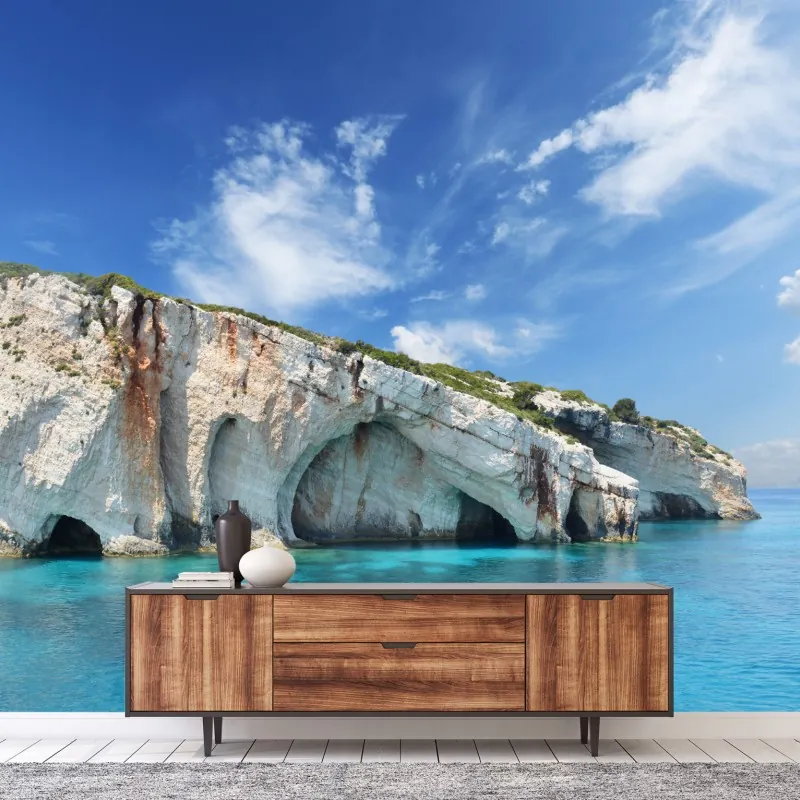 Fototapeta niebieskie jaskinie na Zakynthos