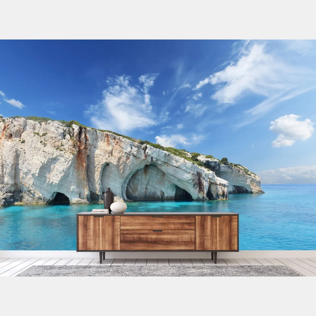 Fototapeta niebieskie jaskinie na Zakynthos – Wallissimo® Fototapeta niebieskie jaskinie na Zakynthos – Wallissimo®
