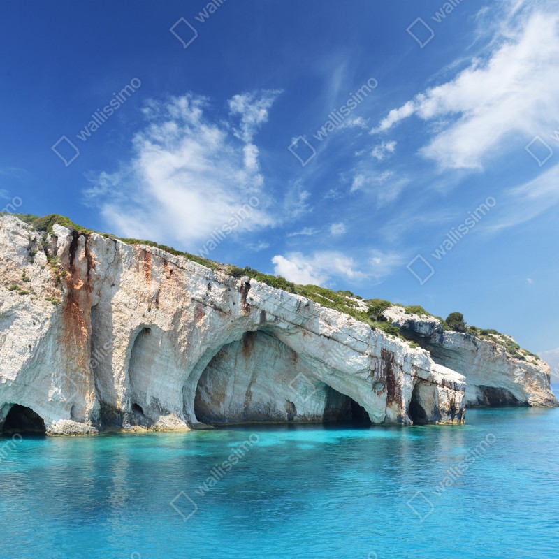 Fototapeta niebieskie jaskinie na Zakynthos – Wallissimo® Fototapeta niebieskie jaskinie na Zakynthos – Wallissimo®