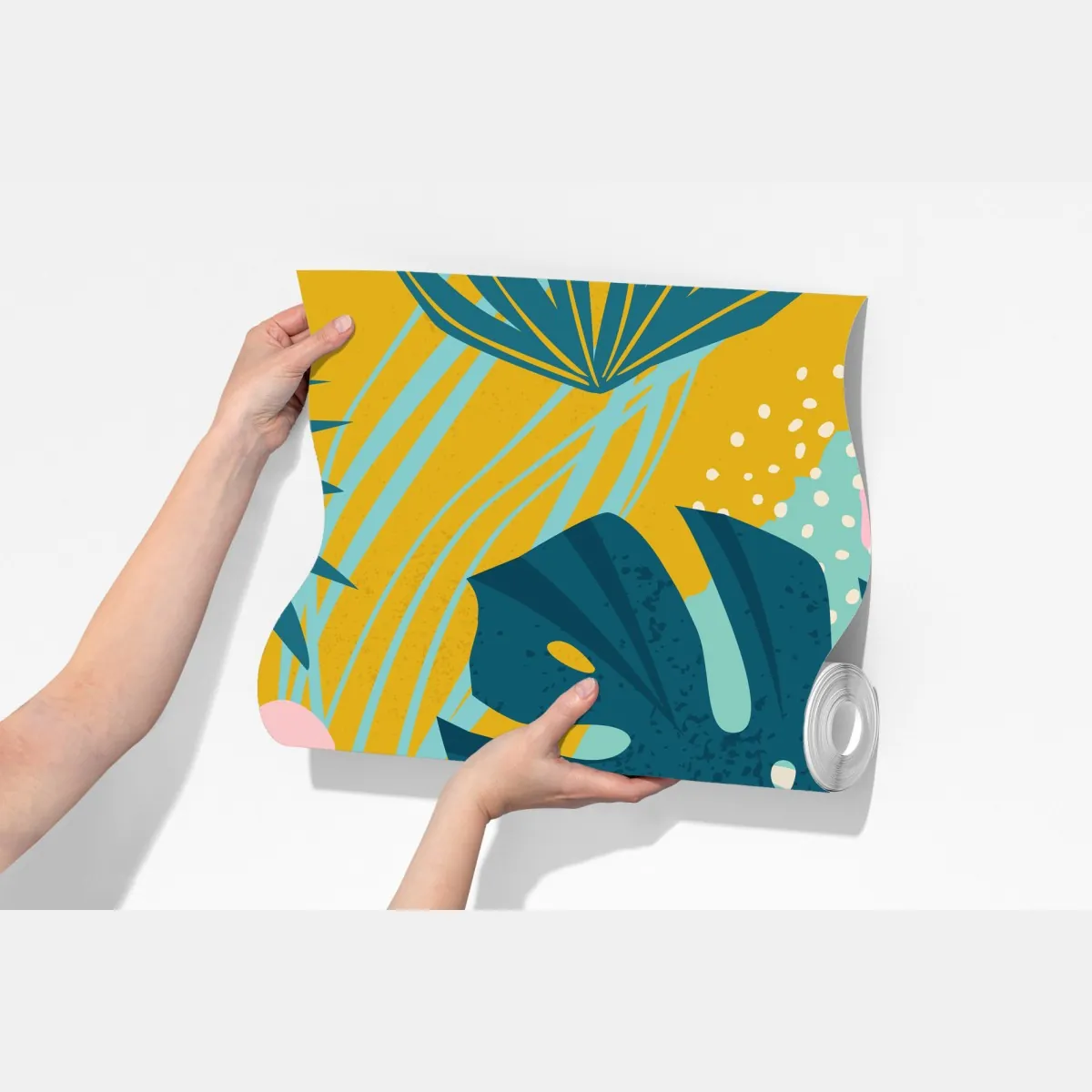 Fototapeta tropikalne liście i kwiaty – Wallissimo® Fototapeta tropikalne liście i kwiaty – Wallissimo®