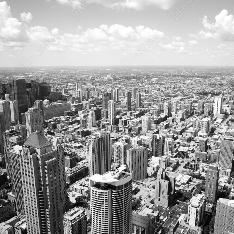 Fototapeta Chicago panorama miasta w odcieniach szarości – Wallissimo® Fototapeta Chicago panorama miasta w odcieniach szarości – Wallissimo®