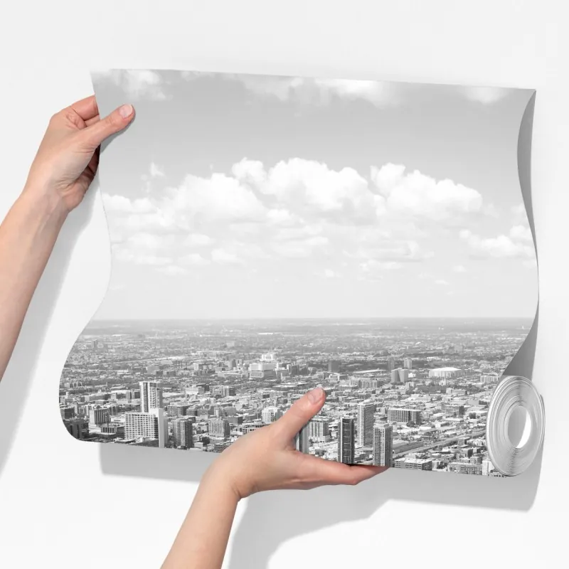 Fototapeta Chicago panorama miasta w odcieniach szarości – Wallissimo® Fototapeta Chicago panorama miasta w odcieniach szarości – Wallissimo®