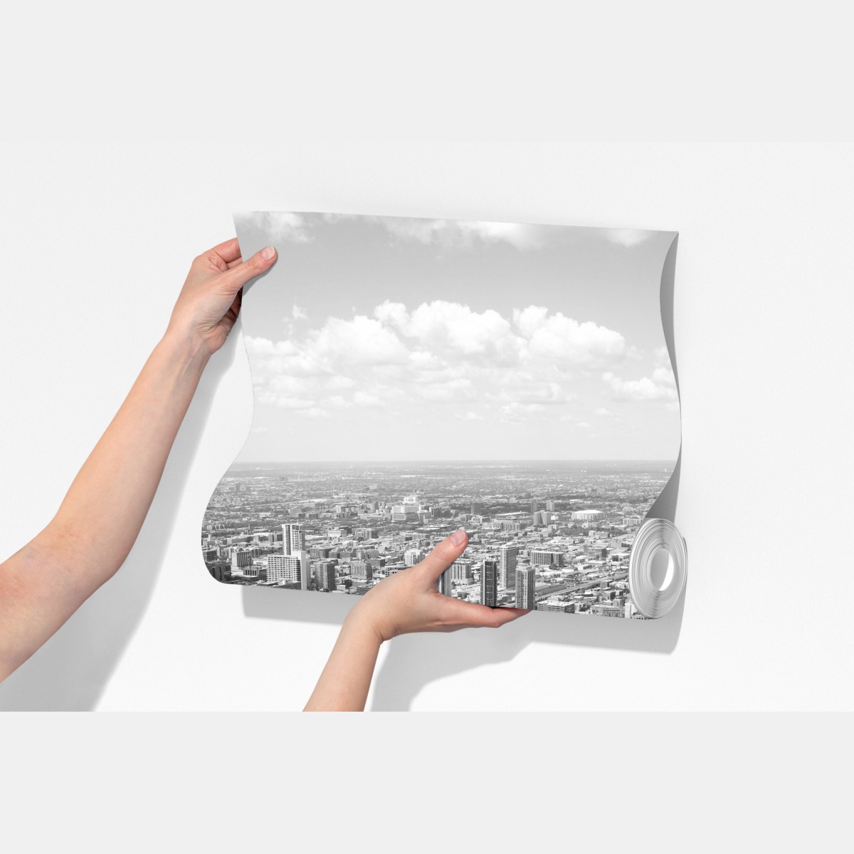 Fototapeta Chicago panorama miasta w odcieniach szarości – Wallissimo® Fototapeta Chicago panorama miasta w odcieniach szarości – Wallissimo®