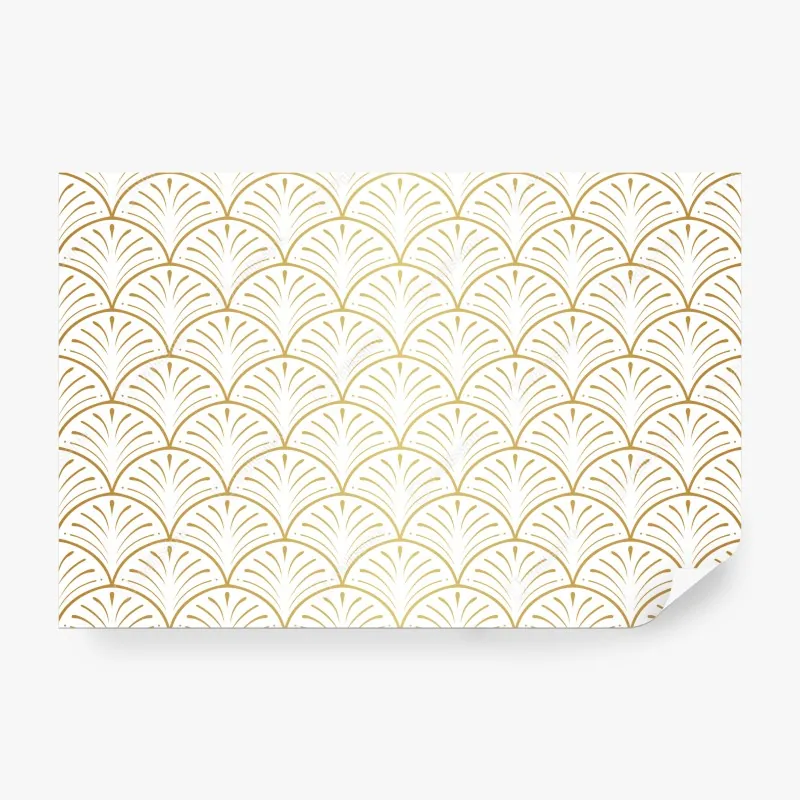 Fototapeta złoty wzór art deco w stylu wachlarza