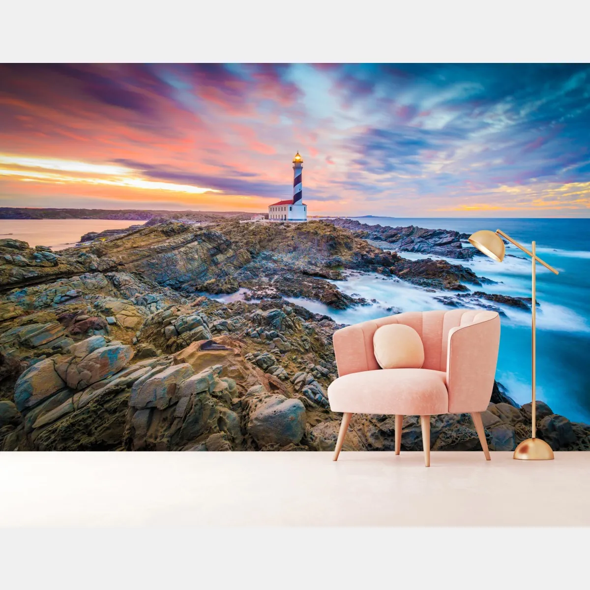Fototapeta zachód słońca przy latarni Favaritx, Minorka – Wallissimo® Fototapeta zachód słońca przy latarni Favaritx, Minorka – Wallissimo®