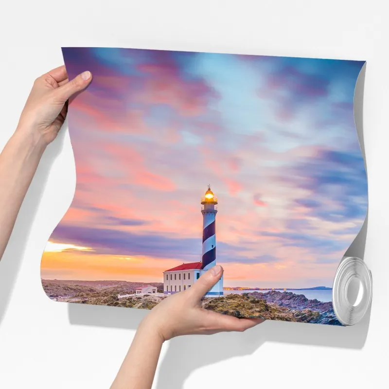 Fototapeta zachód słońca przy latarni Favaritx, Minorka – Wallissimo® Fototapeta zachód słońca przy latarni Favaritx, Minorka – Wallissimo®