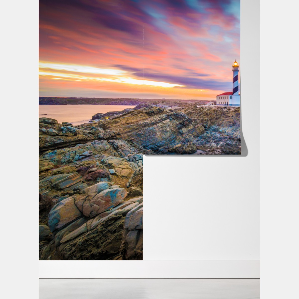 Fototapeta zachód słońca przy latarni Favaritx, Minorka – Wallissimo® Fototapeta zachód słońca przy latarni Favaritx, Minorka – Wallissimo®