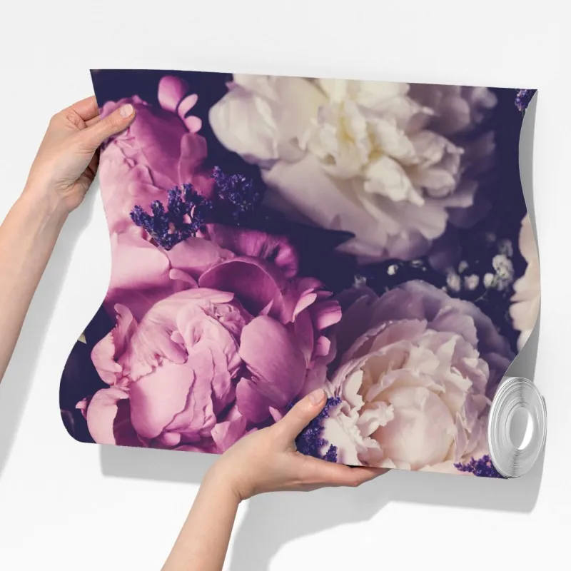 Fototapeta romantyczny bukiet piwonii w pastelowych tonach – Wallissimo® Fototapeta romantyczny bukiet piwonii w pastelowych tonach – Wallissimo®