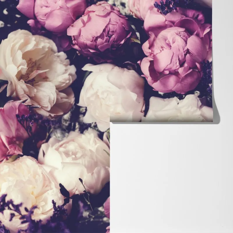 Fototapeta romantyczny bukiet piwonii w pastelowych tonach – Wallissimo® Fototapeta romantyczny bukiet piwonii w pastelowych tonach – Wallissimo®